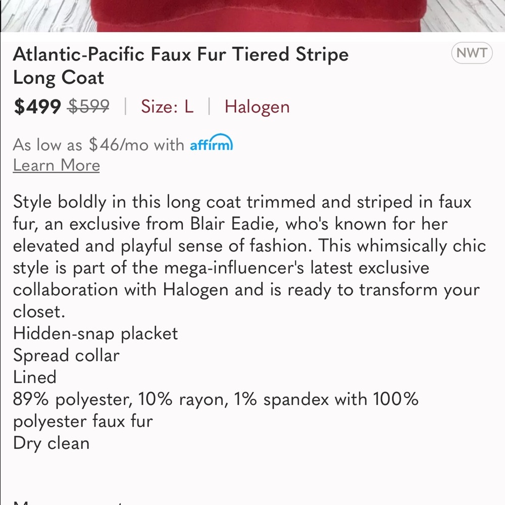 Halogen Atlantic Pacific Faux Fur Stripe - 3x - Picture 10 of 10